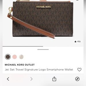 Michael Kors Dark Brown Wristlet with Gold Logo